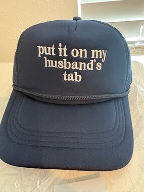 Put it on my husband's tab Cap Navy O/S NEW
